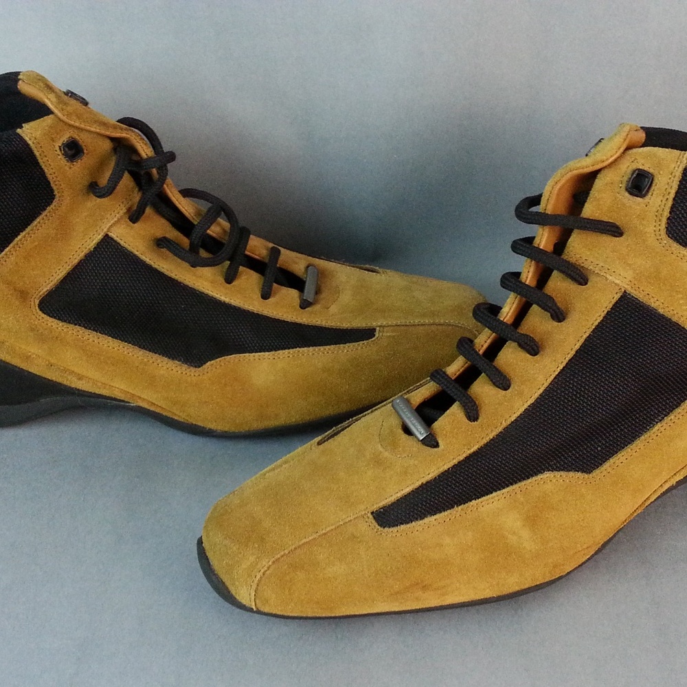 Porsche Design Women's Tan Leather Black Sneakers
